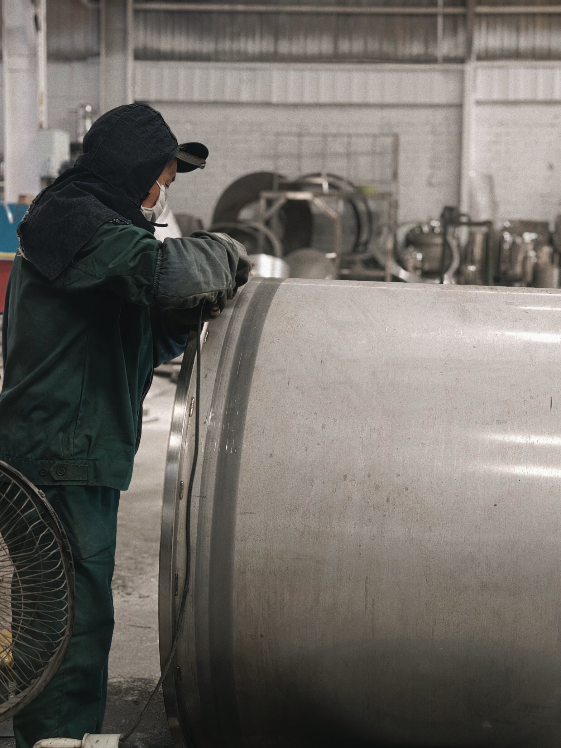 Vertical stainless steel fermenter